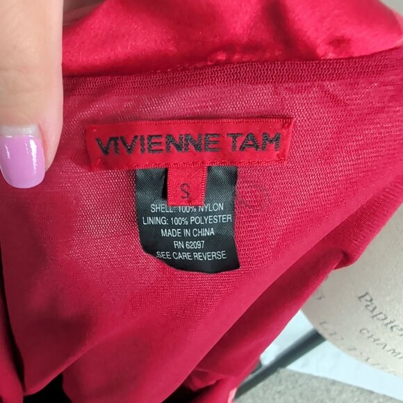 Vintage Vivienne Tam Bubble Dress Small Red Floral - Picture 8 of 8